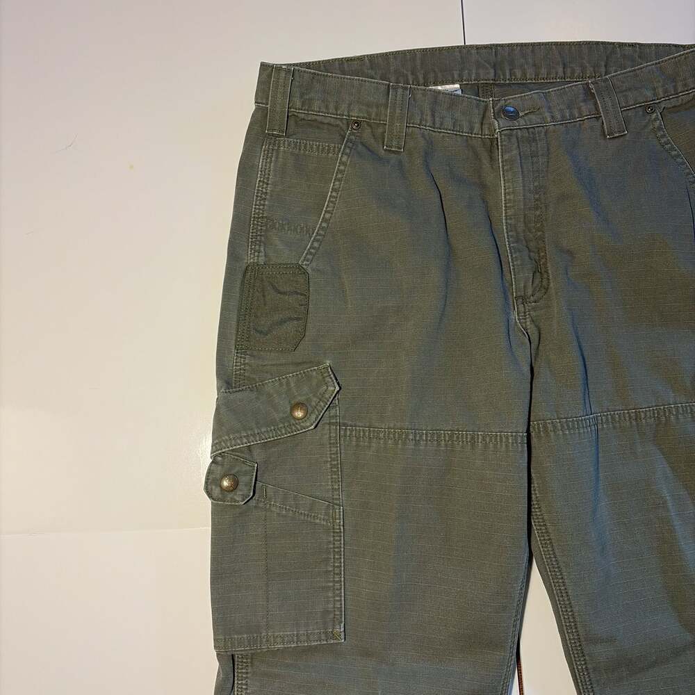 Vintage Carhartt Mens Olive Utility Carpenter Pants 36x30 - Picture 6 of 7